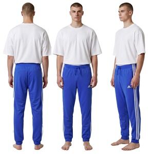 adidas Men's Fleece 3-Stripes Sweatpants Size M Tall (30x33") Blue Tapered Leg